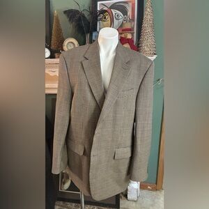 Ralph Lauren Men's Checkered Blazer 44R Pure new wool-black & brown check-Macy’s